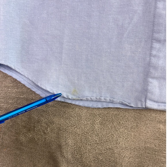 Koret Shirt M Blue Button Down Embroidered Floral Butterfly Embellished Cottage - Picture 4 of 9